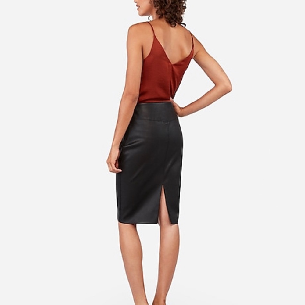 Vegan leather pencil skirt
